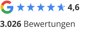 Vertrauenssiegel, Google Bewertungen, 4,6 Sterne